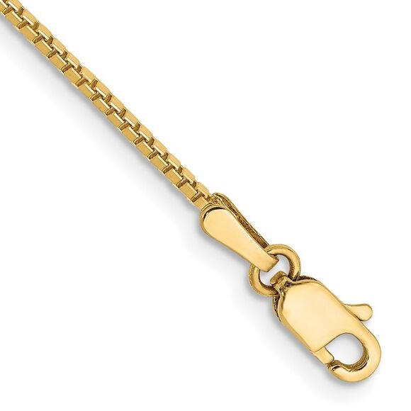 14k Yellow Gold 7 inch 1.1mm Box with Lobster Clasp Bracelet,All Products : American Fashion Style Bags On Sale